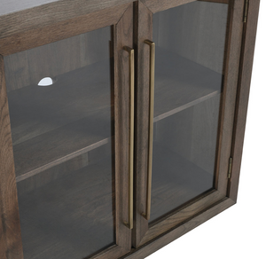 Tristan 72" Wood & Glass 4 Door Oak Sideboard - Espresso