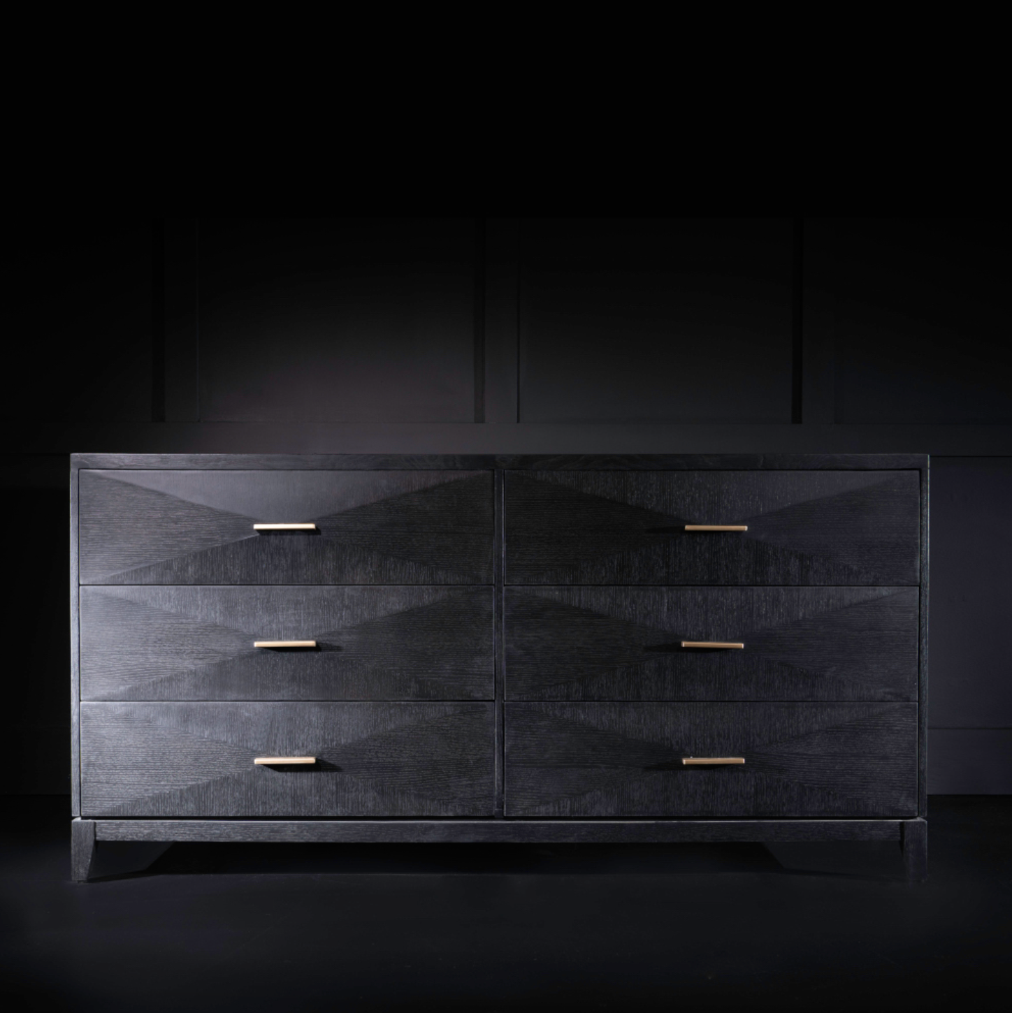 Astrid 64" Six Drawer Dresser - Onyx Oak
