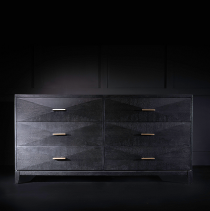 Astrid 64" Six Drawer Dresser - Onyx Oak
