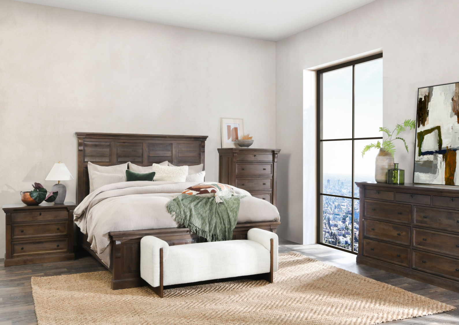 Adele 61" Queen Bed - Dark Cocoa