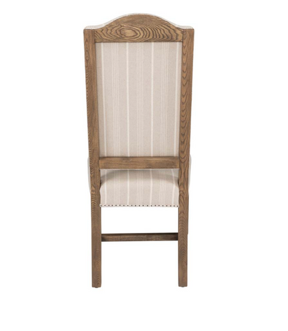 Melrose Upholstered Dining Chair - Striped Linen + Ash