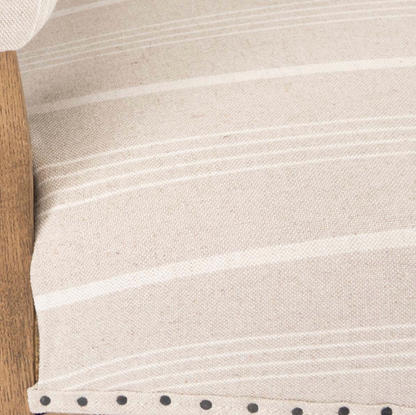 Melrose Upholstered Dining Chair - Striped Linen + Ash