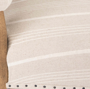 Melrose Upholstered Dining Chair - Striped Linen + Ash