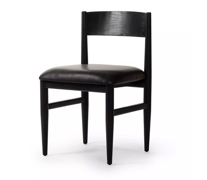 Mayer Oak Dining Chair - Ebony + Espresso Leather