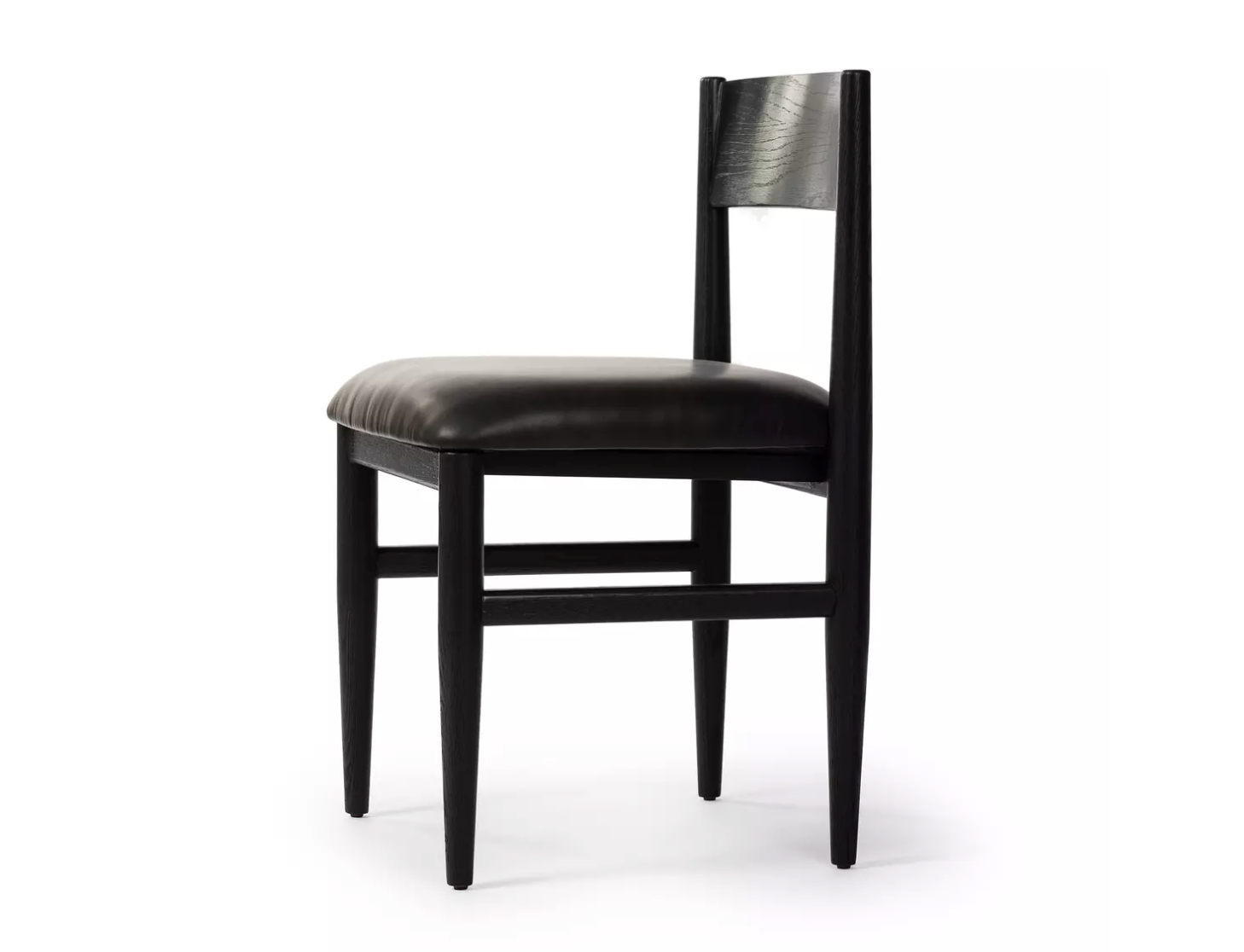 Mayer Oak Dining Chair - Ebony + Espresso Leather