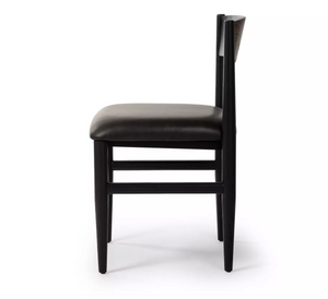 Mayer Oak Dining Chair - Ebony + Espresso Leather