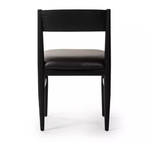 Mayer Oak Dining Chair - Ebony + Espresso Leather