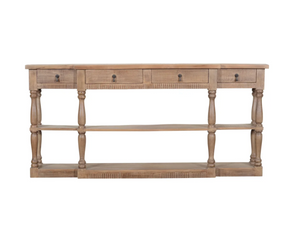 Graham 72" 4 Drawer Narrow Console Table - Rustic Brown