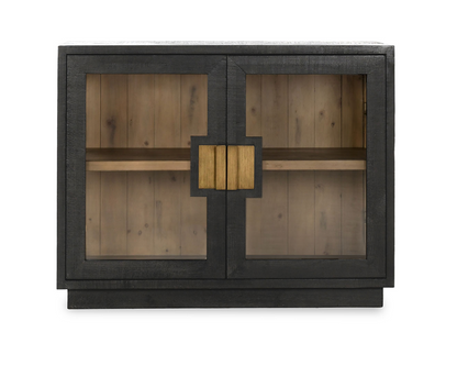 Mesa 46" 2 Door Reclaimed Pine Cabinet  - Antique Black