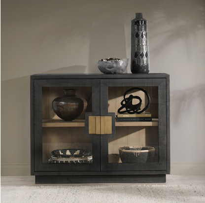 Mesa 46" 2 Door Reclaimed Pine Cabinet  - Antique Black