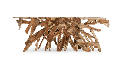 Crete 98" Natural Teak Root Console Table