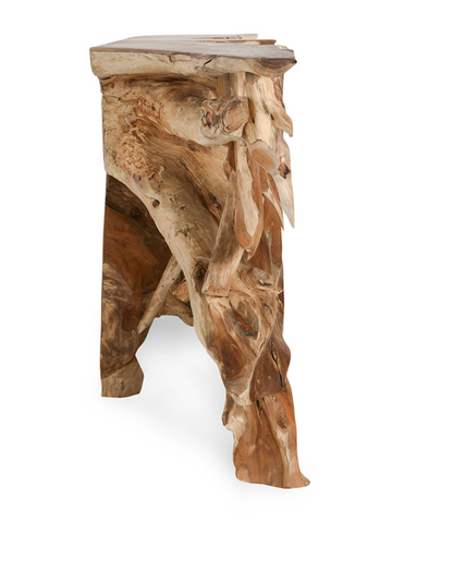 Crete 98" Natural Teak Root Console Table