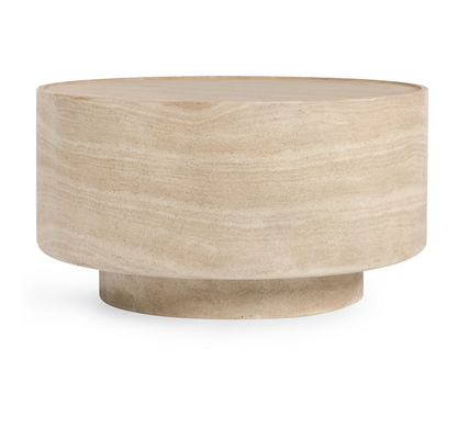 Ember 32" Round Concrete Coffee Table - Light Sand