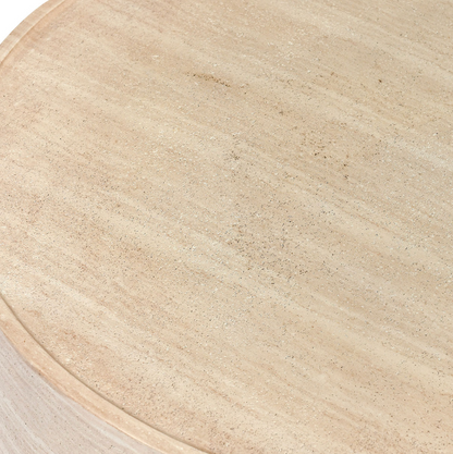 Ember 32" Round Concrete Coffee Table - Light Sand