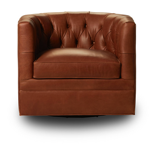 Penelope 33" Leather Swivel - Tobacco