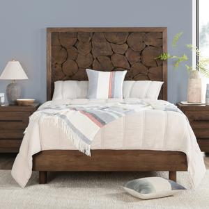 Valentina Wood King Bed - Cocoa Brown