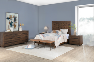 Valentina Wood Queen Bed - Cocoa Brown