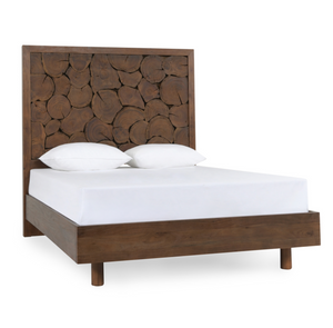 Valentina Wood Queen Bed - Cocoa Brown