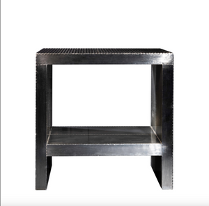 Demeter 18" End Table - Gilded Silver