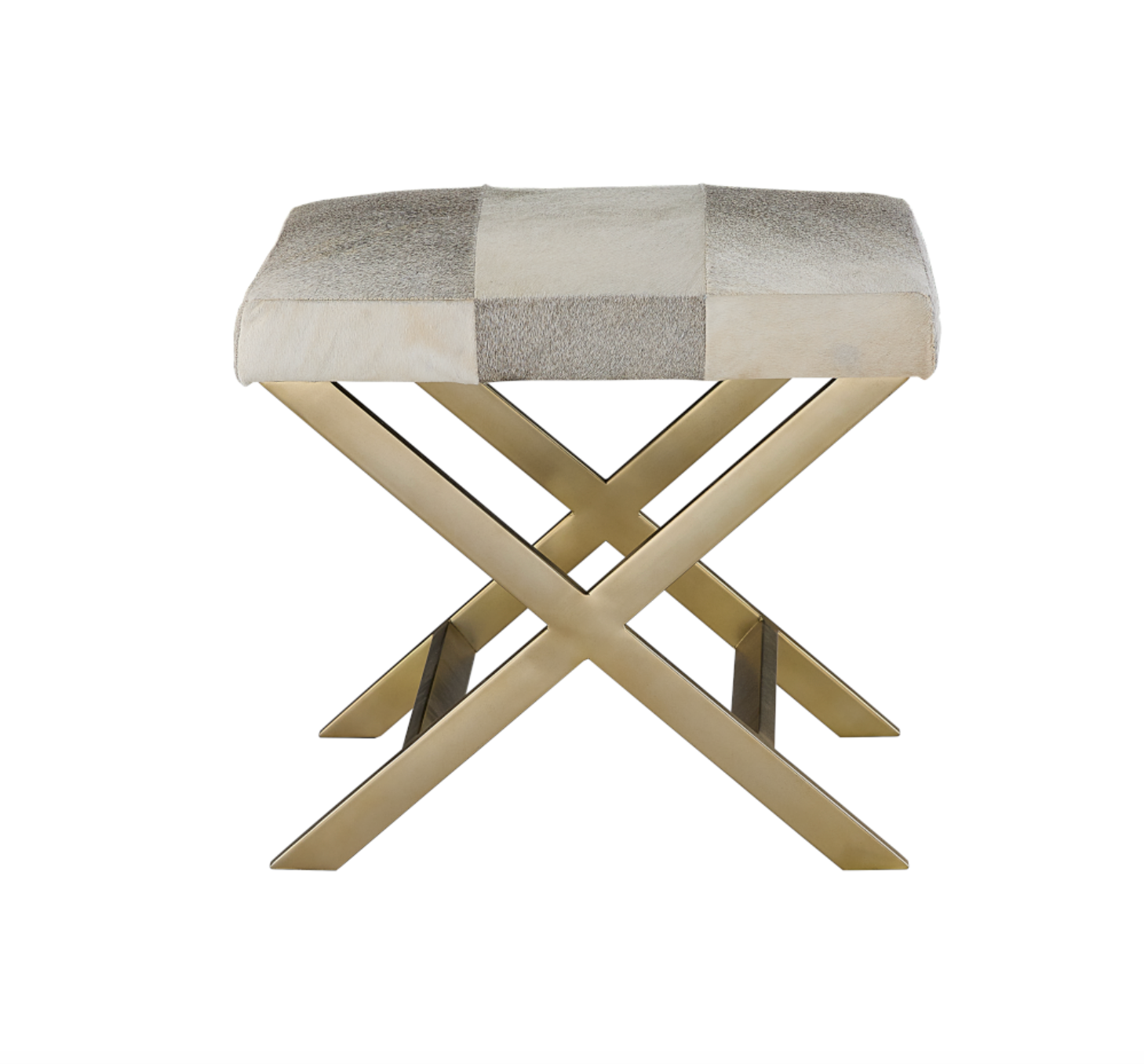 Griffin 23" Cross Ottoman - Frosted Hide