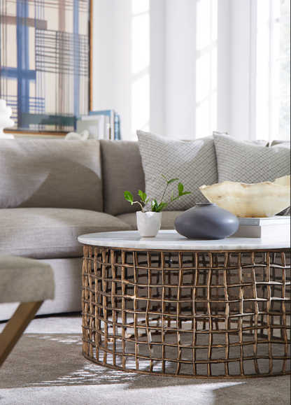 Luna 38" Coffee Table - Cloud Marble