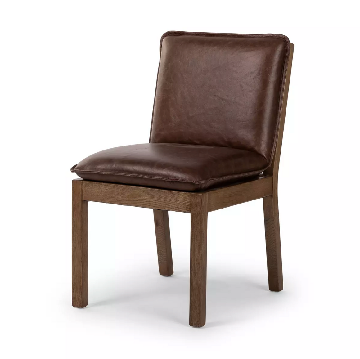Elara 20" Top Grain Leather Dining Chair - Havana Brown