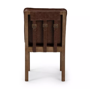 Elara 20" Top Grain Leather Dining Chair - Havana Brown
