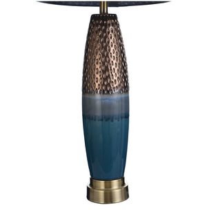 Smythe 38" Table Lamp - Aqua + Copper