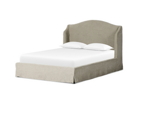 Claire Slipcovered King Bed - Sandstone Linen