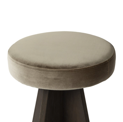 Orion Swivel Bar Stool - Khaki + Burnt Oak