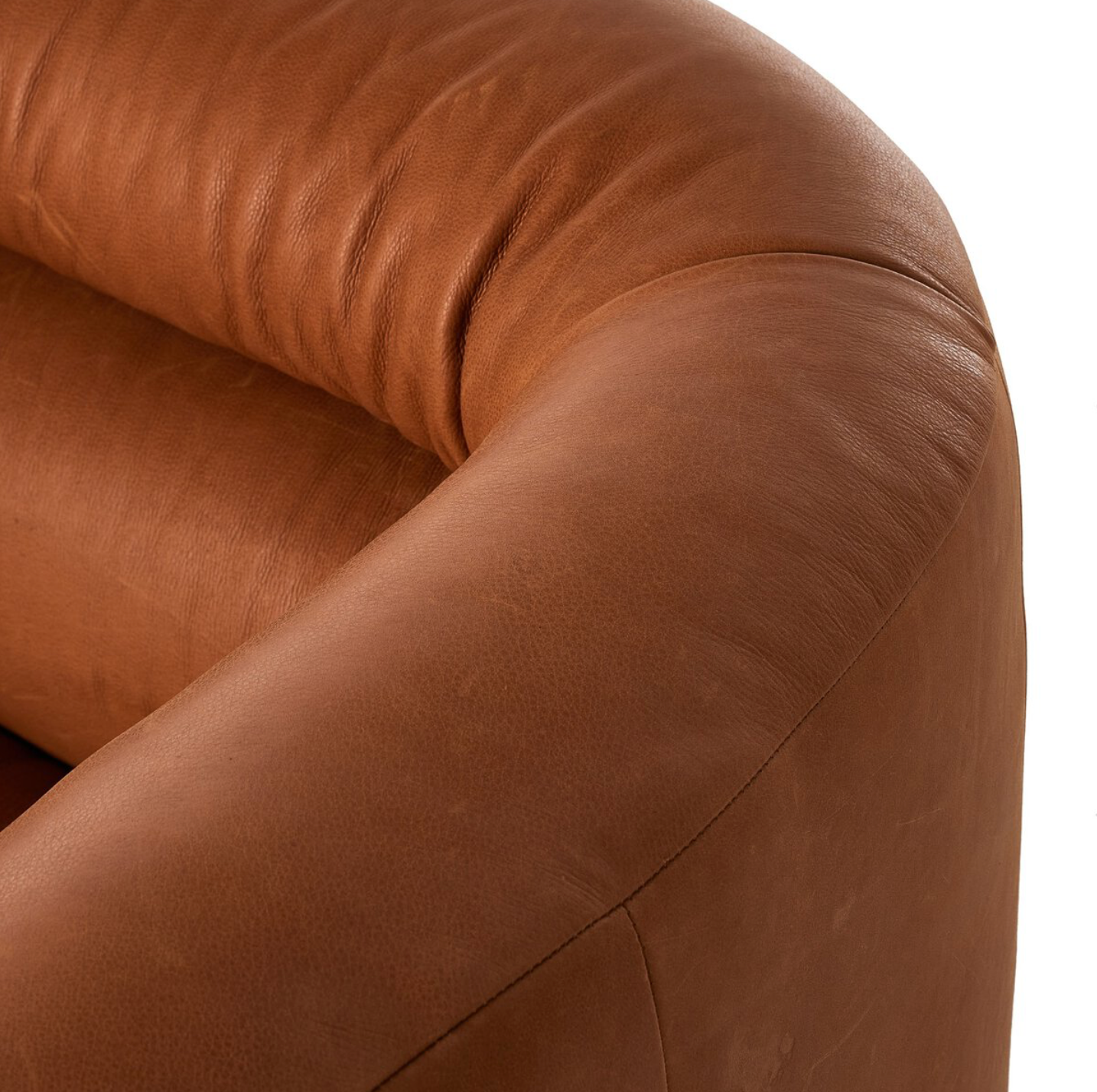 Pandora 36" Top Grain Leather Swivel Chair - Brickhouse Butterscotch