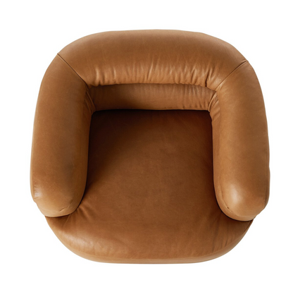 Pandora 36" Top Grain Leather Swivel Chair - Brickhouse Butterscotch