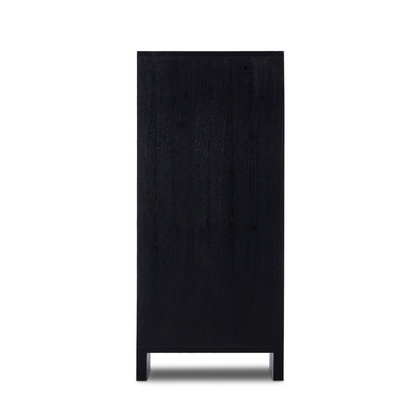Vesper 42" 2 Door Glass Front Cabinet - Worn Black