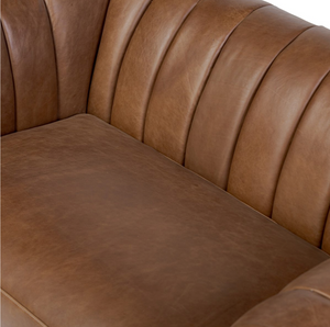 Harmonia 55" Top Grain Leather Chair & Half - Dulane Mahogany