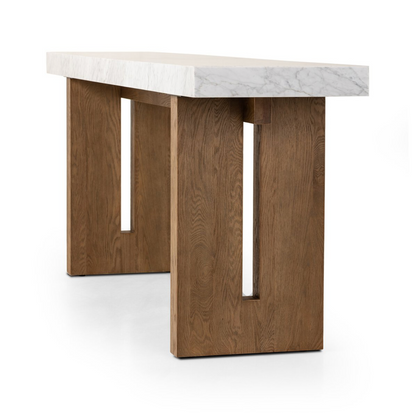 Embera 86" Console Table - White Carrara Marble