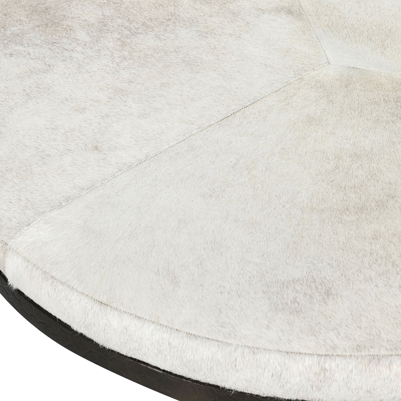 Calista 36" Cowhide + Hammered Iron Coffee Table - Frost