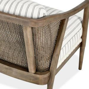 Codie 28" Accent Chair - Striped Linen + Gray