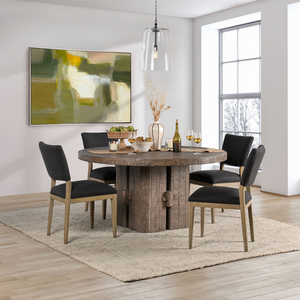 Valentina 60" Round Dining Table - Aged Brown