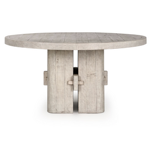 Valentina 60" Round Dining Table - White Wash