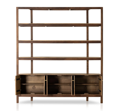 Rahim 84" 4 Shelf Bookcase - Toasted Acacia