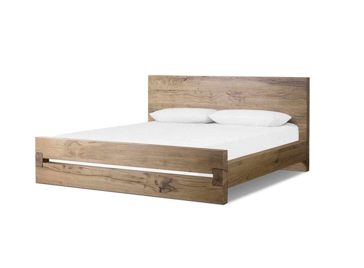 Eliza Reclaimed Oak King Bed - Natural