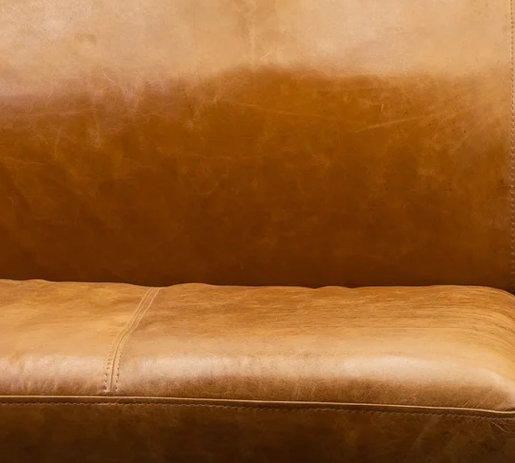 Apollo 70" Top Grain Leather 2 Cushion Sofa - Saddle