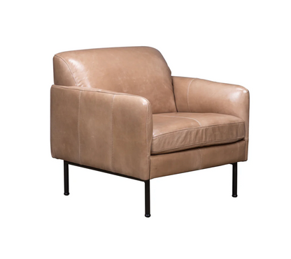 Apollo 30" Top Grain Leather Occasional Chair - Taupe
