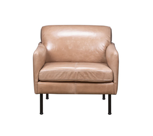 Apollo 30" Top Grain Leather Occasional Chair - Taupe