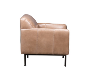 Apollo 30" Top Grain Leather Occasional Chair - Taupe