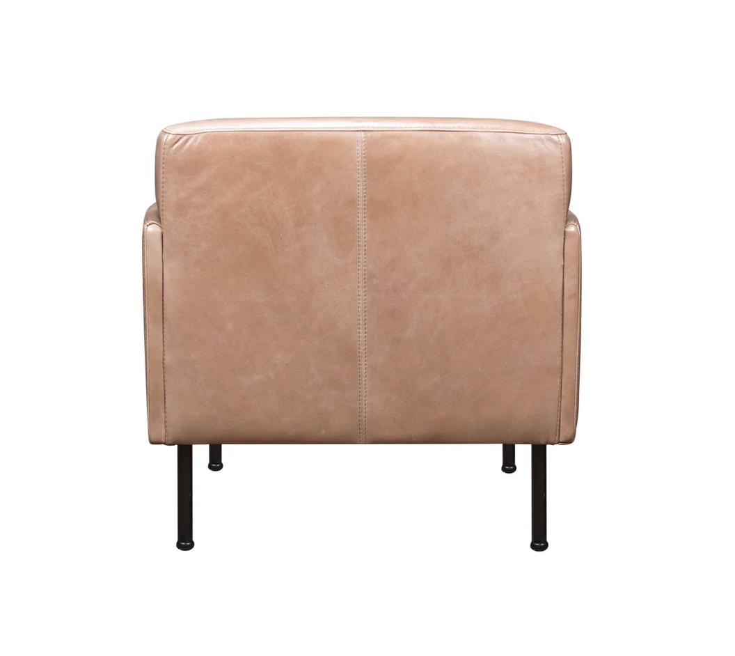 Apollo 30" Top Grain Leather Occasional Chair - Taupe