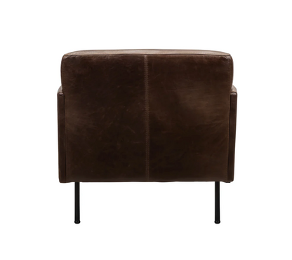 Apollo 30" Top Grain Leather Occasional Chair - Bark