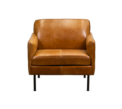 Apollo 30" Top Grain Leather Occasional Chair - Saddle