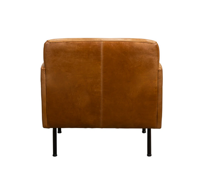 Apollo 30" Top Grain Leather Occasional Chair - Saddle