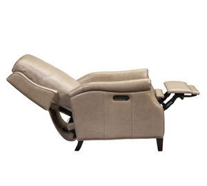 Everest 31" Top Grain Leather Power Reclining Chair - Mushroom